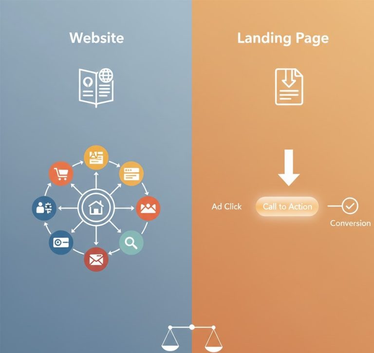 lebih efektif website atau landing page